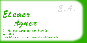 elemer agner business card